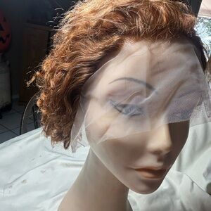 Curly red brown Lacedronr wig